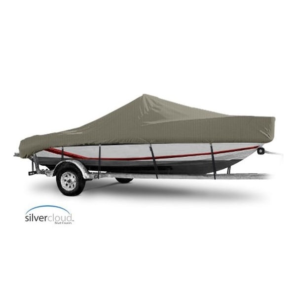 Eevelle Silvercloud Boat Cover V HULL Center Console, Low or No Bow Rails Inboard 20' 6in. L 102in. W Khaki SCVCC20102-KHA - main